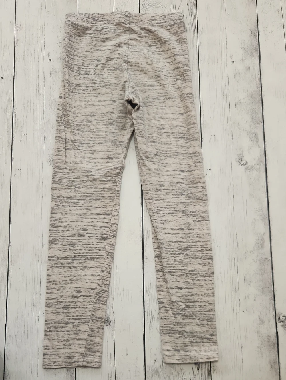 Old Navy Size 8 Girls White And Gray Striped Stretch Leggings